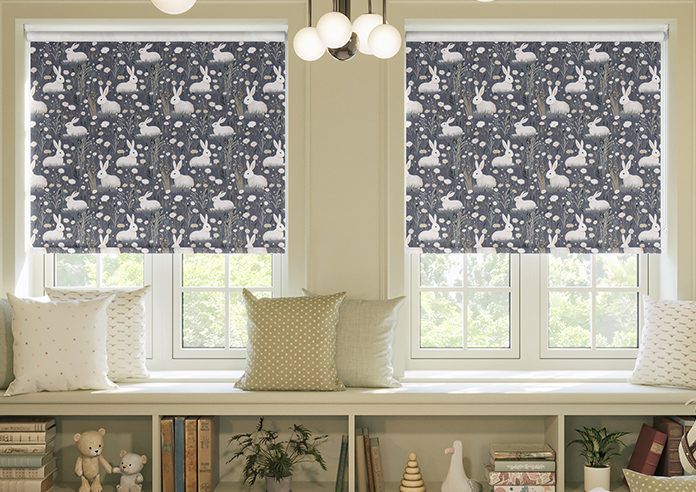 Bunny Meadows, Moonlit Grey - Roller Blind - Image 3